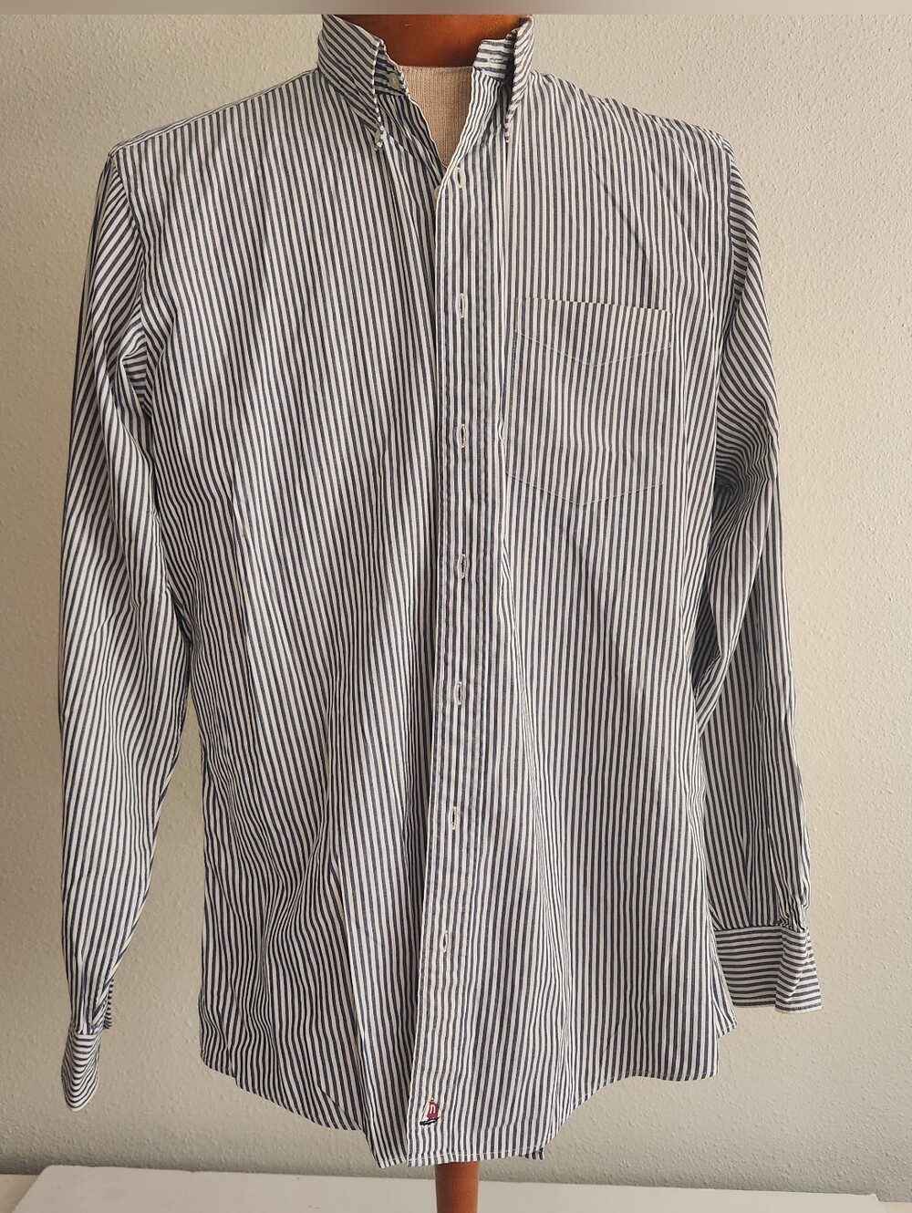 Nordstrom Striped Button-Down Cotton Shirt - Blue/White